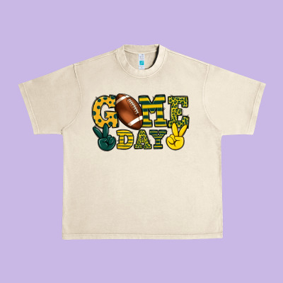 Game Day Yellow And Green Team Color Urban Heavy Tee Designed By Howdyjamesfarm