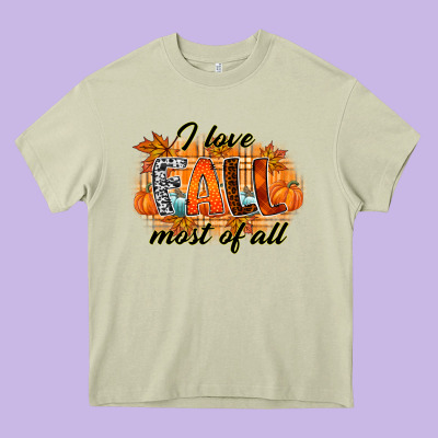 I Love Fall Most Of All Heavy Core Tee Designed By Racoondesign