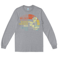 Heather Grey Mens Welder Because Engineers Need Heroes Too Gifts Funny Welding Long Sleeve Tee - minhPixels