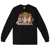 Black Baseball gnomies Long Sleeve Tee - HowdyJamesFarm
