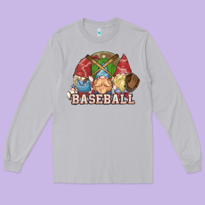 Baseball Gnomies Long Sleeve Tee Designed By Howdyjamesfarm