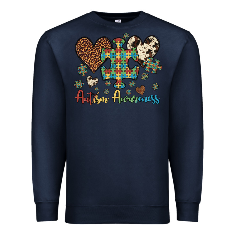 Autism Awareness Leopard Cowhide Herts Puzzle Premium Sweatshirt by Artiststas | Teevron