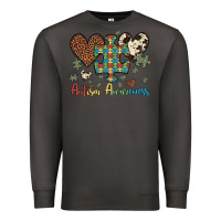 Smoke autism awareness leopard cowhide herts puzzle Premium Sweatshirt - Artiststas