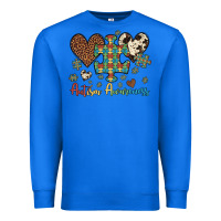 True Royal autism awareness leopard cowhide herts puzzle Premium Sweatshirt - Artiststas