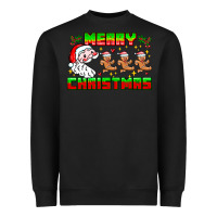 Black Merry Christmas Heavyweight Sweatshirt - CowhideDigitalArt