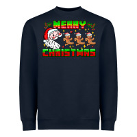 Navy Merry Christmas Heavyweight Sweatshirt - CowhideDigitalArt