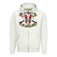 Oatmeal Heather all you need is love baseball Zipper Hoodie - CowhideDigitalArt