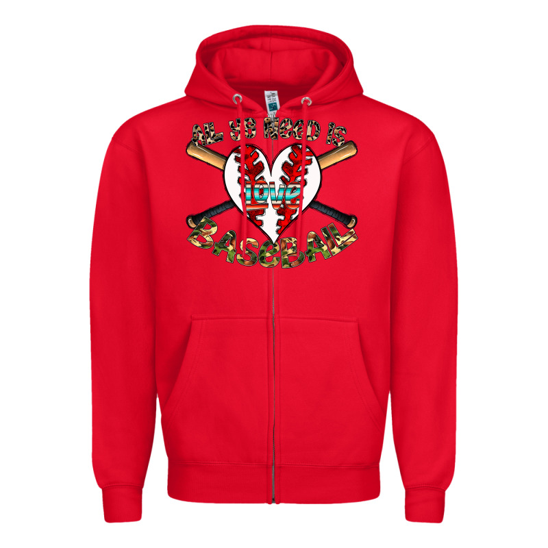 All You Need Is Love Baseball Zipper Hoodie by CowhideDigitalArt | Teevron