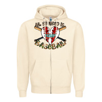 Sandshell all you need is love baseball Zipper Hoodie - CowhideDigitalArt