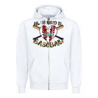 White all you need is love baseball Zipper Hoodie - CowhideDigitalArt