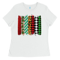 White Christmas Brushstrokes Ladies Tee - Bettercallsaul
