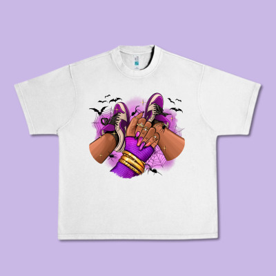 Halloween Afro Sneakers Urban Heavy Tee Designed By Ranaportraitstore