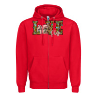 Red love pig Zipper Hoodie - SublimationCraftShop