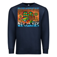Navy autism awareness hearts leopard cowhide Premium Sweatshirt - Artiststas