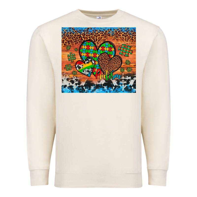 Autism Awareness Hearts Leopard Cowhide Premium Sweatshirt by Artiststas | Teevron