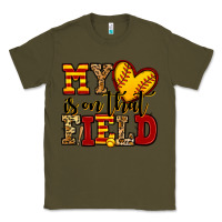 Army Green my heart is on that field softball Classic Tee - Jasminsmagicworld