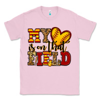 Bubblegum Pink my heart is on that field softball Classic Tee - Jasminsmagicworld