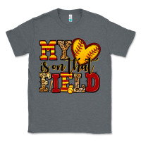 Charcoal Heather my heart is on that field softball Classic Tee - Jasminsmagicworld