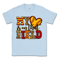 Dusty Blue my heart is on that field softball Classic Tee - Jasminsmagicworld