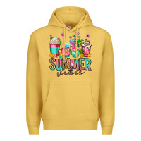 Antique Gold summer vibes coffee cups Premium Hoodie - Jasminsmagicworld