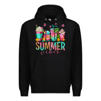 Black summer vibes coffee cups Premium Hoodie - Jasminsmagicworld