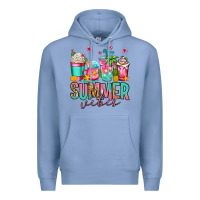 Colony Blue summer vibes coffee cups Premium Hoodie - Jasminsmagicworld