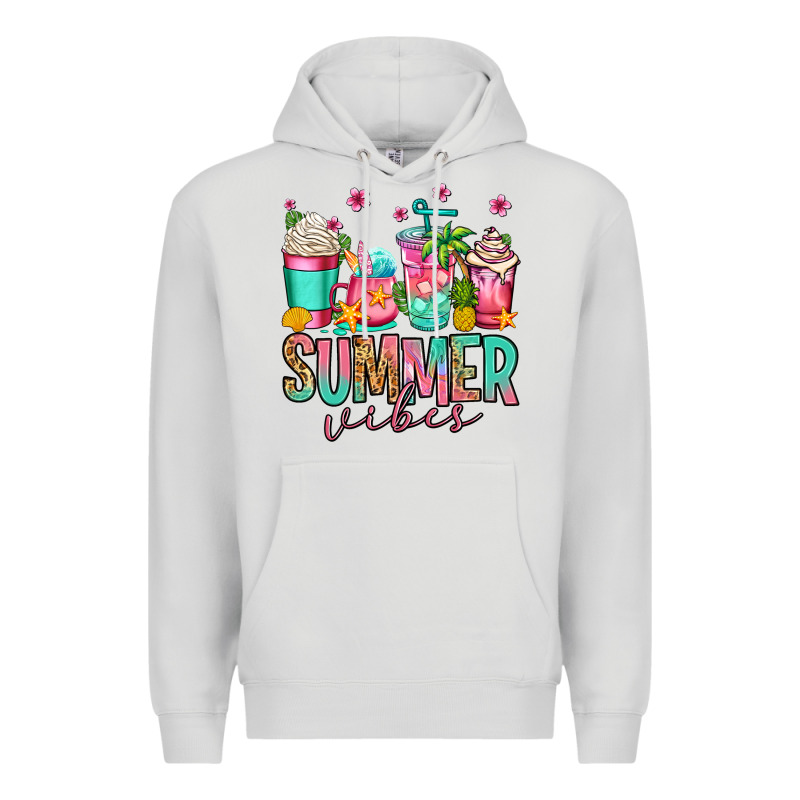 Summer Vibes Coffee Cups Premium Hoodie by Jasminsmagicworld | Teevron