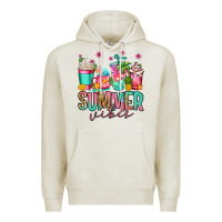 Oatmeal Heather summer vibes coffee cups Premium Hoodie - Jasminsmagicworld