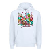 White summer vibes coffee cups Premium Hoodie - Jasminsmagicworld