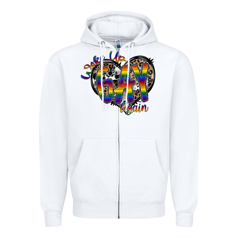 Woke Up Gay Again Zipper Hoodie by SublimationCraftShop | Teevron