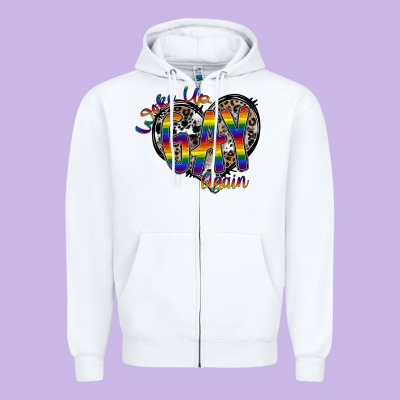 Woke Up Gay Again Zipper Hoodie Designed By Sublimationcraftshop