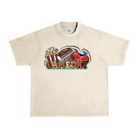Sandshell Game day football popcorn Urban Heavy Tee - HowdyJamesFarm