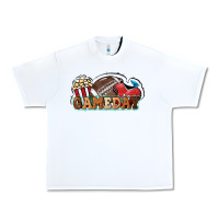 White Game day football popcorn Urban Heavy Tee - HowdyJamesFarm
