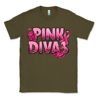 Army Green Pink Divas Breast Cancer Classic Tee - NancyCooperArtShop