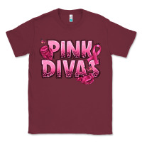 Burgundy Pink Divas Breast Cancer Classic Tee - NancyCooperArtShop