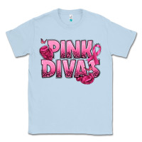 Dusty Blue Pink Divas Breast Cancer Classic Tee - NancyCooperArtShop