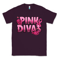 Plum Pink Divas Breast Cancer Classic Tee - NancyCooperArtShop