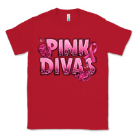 Red Pink Divas Breast Cancer Classic Tee - NancyCooperArtShop