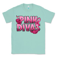 Seafoam Pink Divas Breast Cancer Classic Tee - NancyCooperArtShop