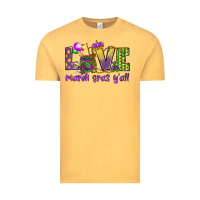 Vintage Mustard Love Mardi Gras Y'all Vintage Tee - HowdyJamesFarm