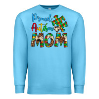 Ocean Blue proud autism mom Premium Sweatshirt - Artiststas