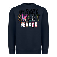 Navy my class ısfull of sweet hearts Heavyweight Sweatshirt - CowhideDigitalArt