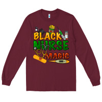 Burgundy Black Nurse magic Long Sleeve Tee - HowdyJamesFarm
