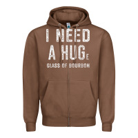 Chestnut I Need a HUGe Glass of Bourbon T Shirt Bourbon Gifts for Him Zipper Hoodie - minhPixels