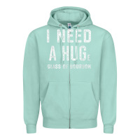 Seafoam I Need a HUGe Glass of Bourbon T Shirt Bourbon Gifts for Him Zipper Hoodie - minhPixels