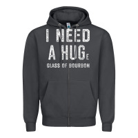 Smoke I Need a HUGe Glass of Bourbon T Shirt Bourbon Gifts for Him Zipper Hoodie - minhPixels