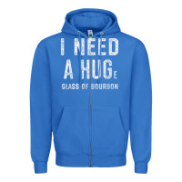 True Royal I Need a HUGe Glass of Bourbon T Shirt Bourbon Gifts for Him Zipper Hoodie - minhPixels