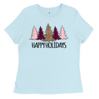 Baby Blue Happy Holidays Tree Ladies Tee - Bettercallsaul