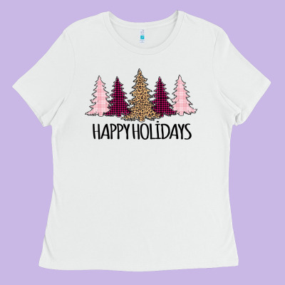 Happy Holidays Tree Ladies Tee Designed By Bettercallsaul