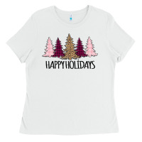 White Happy Holidays Tree Ladies Tee - Bettercallsaul